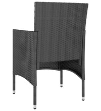 4-tlg. Gartenstuhl und Hocker Set Poly Rattan Schwarz