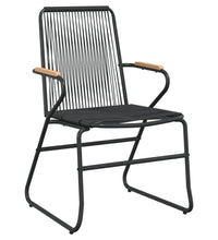 Gartenstühle 2 Stk. Schwarz 58x59x85,5 cm PVC Rattan