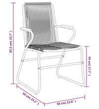 Gartenstühle 2 Stk. Schwarz 58x59x85,5 cm PVC Rattan