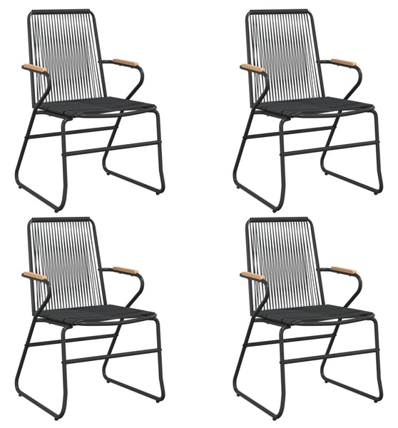 Gartenstühle 4 Stk. Schwarz 58x59x85,5 cm PVC Rattan