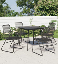 Gartenstühle 4 Stk. Schwarz 58x59x85,5 cm PVC Rattan