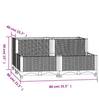 Hochbeet 80x80x38 cm Polypropylen