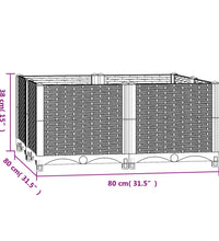 Hochbeet 80x80x38 cm Polypropylen