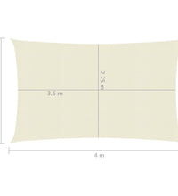 Sonnensegel 160 g/m² Creme 2,5x4 m HDPE