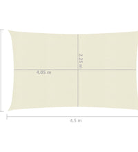 Sonnensegel 160 g/m² Creme 2,5x4,5 m HDPE