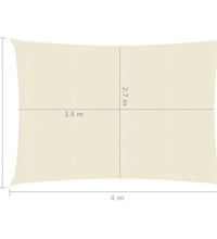 Sonnensegel 160 g/m² Creme 3x4 m HDPE