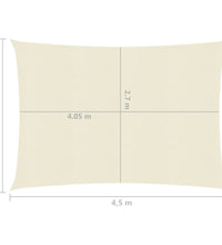 Sonnensegel 160 g/m² Creme 3x4,5 m HDPE