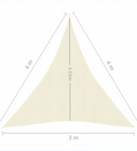 Sonnensegel 160 g/m² Cremeweiß 3x4x4 m HDPE