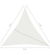 Sonnensegel 160 g/m² Weiß 3x4x4 m HDPE