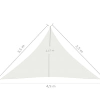 Sonnensegel 160 g/m² Weiß 3,5x3,5x4,9 m HDPE