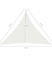 Sonnensegel 160 g/m² Weiß 4x4x4 m HDPE