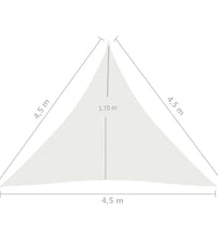 Sonnensegel 160 g/m² Weiß 4,5x4,5x4,5 m HDPE