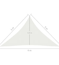 Sonnensegel 160 g/m² Weiß 5x5x6 m HDPE