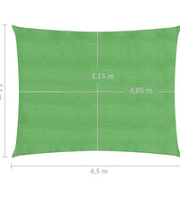 Sonnensegel 160 g/m² Hellgrün 3,5x4,5 m HDPE