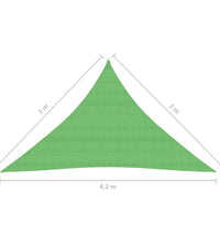 Sonnensegel 160 g/m² Hellgrün 3x3x4,2 m HDPE