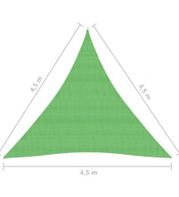 Sonnensegel 160 g/m² Hellgrün 4,5x4,5x4,5 m HDPE