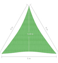 Sonnensegel 160 g/m² Hellgrün 5x6x6 m HDPE