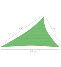 Sonnensegel 160 g/m² Hellgrün 4x5x6,8 m HDPE