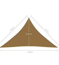 Sonnensegel 160 g/m² Taupe 3,5x3,5x4,9 m HDPE