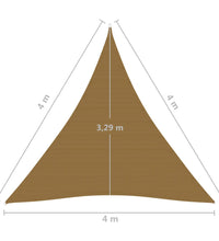 Sonnensegel 160 g/m² Taupe 4x4x4 m HDPE