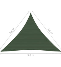 Sonnensegel 160 g/m² Dunkelgrün 3,6x3,6x3,6 m HDPE