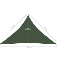 Sonnensegel 160 g/m² Dunkelgrün 3,5x3,5x4,9 m HDPE