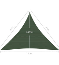 Sonnensegel 160 g/m² Dunkelgrün 4x4x4 m HDPE