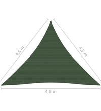 Sonnensegel 160 g/m² Dunkelgrün 4,5x4,5x4,5 m HDPE