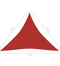 Sonnensegel 160 g/m² Rot 4x4x4 m HDPE