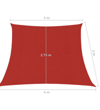 Sonnensegel 160 g/m² Rot 3/4x3 m HDPE