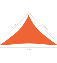 Sonnensegel 160 g/m² Orange 3,5x3,5x4,9 m HDPE