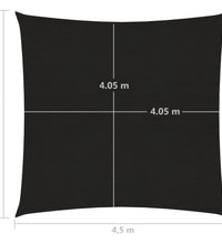 Sonnensegel 160 g/m² Schwarz 4,5x4,5 m HDPE