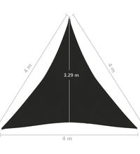 Sonnensegel 160 g/m² Schwarz 4x4x4 m HDPE