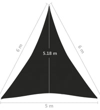 Sonnensegel 160 g/m² Schwarz 5x6x6 m HDPE