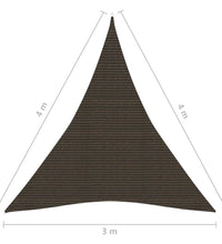 Sonnensegel 160 g/m² Braun 3x4x4 m HDPE