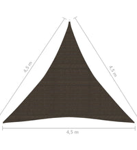 Sonnensegel 160 g/m² Braun 4,5x4,5x4,5 m HDPE