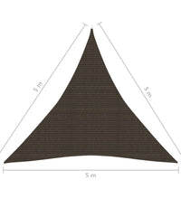 Sonnensegel 160 g/m² Braun 5x5x5 m HDPE