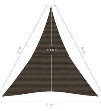 Sonnensegel 160 g/m² Braun 5x6x6 m HDPE