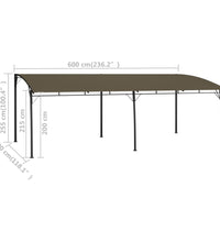 Garten-Sonnenschutz 6x3x2,55 m Taupe