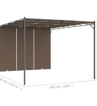 Gartenpavillon mit Seitenvorhang 4x3x2,25 m Taupe