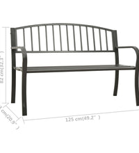 Gartenbank 125 cm Stahl Grau