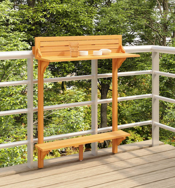 Balkon-Stehtisch 90x37x122,5 cm Massivholz Akazie