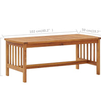 Couchtisch 102x50x43 cm Massivholz Akazie