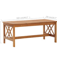 Couchtisch 102x50x43 cm Massivholz Akazie