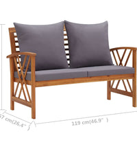 2-tlg. Garten-Lounge-Set mit Auflagen Massivholz Akazie