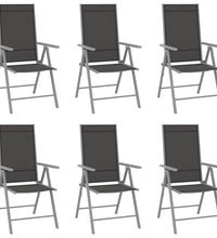 Gartenstühle Klappbar 6 Stk. Textilene Schwarz