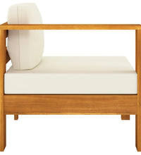 Mittelsofa mit 1 Armlehne Cremeweiß Massivholz Akazie