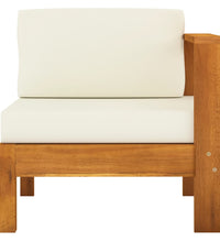 Mittelsofa mit 1 Armlehne Cremeweiß Massivholz Akazie