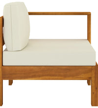 Mittelsofa mit 1 Armlehne Cremeweiß Massivholz Akazie