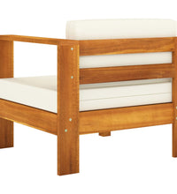 Mittelsofa mit 1 Armlehne Cremeweiß Massivholz Akazie